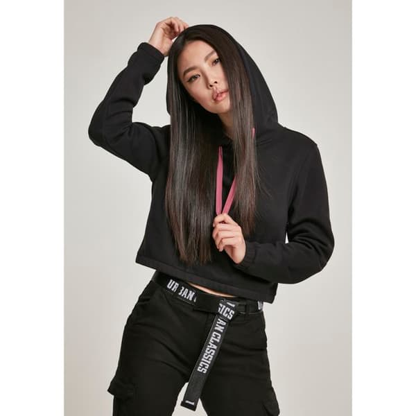 Sweatshirt med huva dam Urban Classic kontrakt dragsnöre