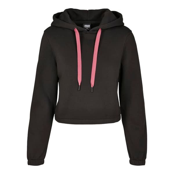 Sweatshirt med huva dam Urban Classic kontrakt dragsnöre