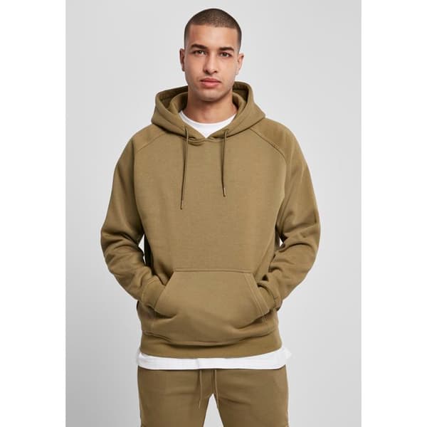 Sweatshirt med huva - Urban Classics - Olivgrön - Långa ärmar - Känguruficka - Bekväm