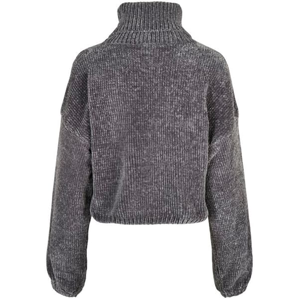 Sweatshirt - Urban Classics - Polokrage - Glänsande Chenille - Långärmad - Större Storlek