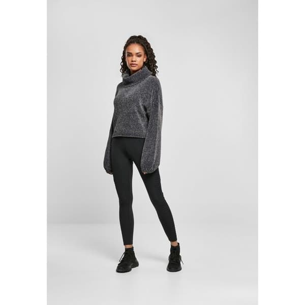 Sweatshirt - Urban Classics - Polokrage - Glänsande Chenille - Långärmad - Större Storlek