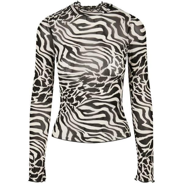 Halsad tröja - Urban Classics - Dam - Stora storlekar - All-over tryck - Transparent mesh