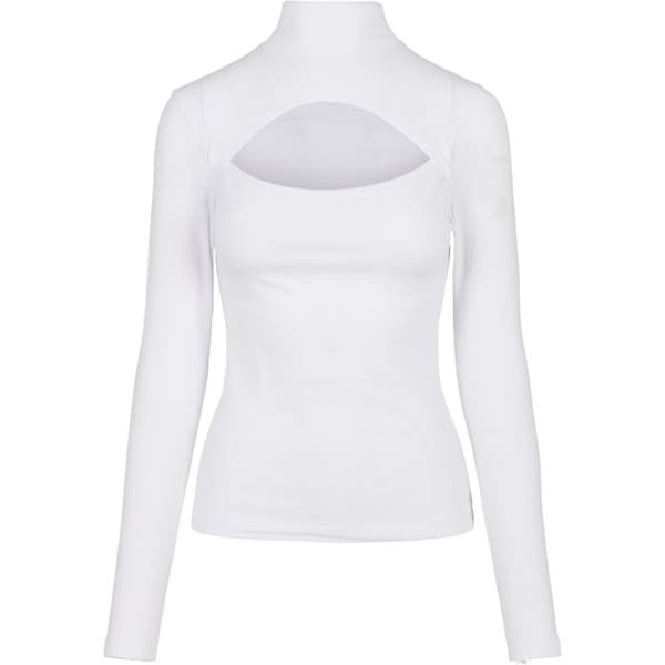 T-shirt damstora - Urban Classics - Rullad hals - Långa ärmar - Stretchjersey - Tight passform