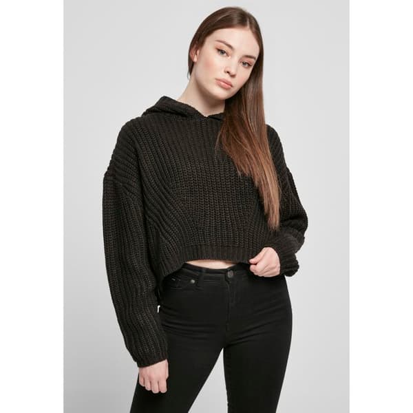 Huvtröja - Urban Classics - Oversized - 100% Akryl - Långa ärmar - Svart