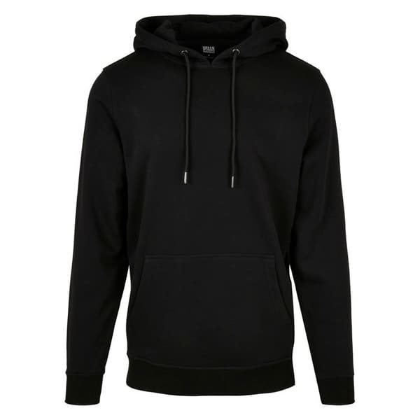 Sweatshirt - Urban Classics - Basic Terry - Svart - Långa ärmar - Fodrad huva