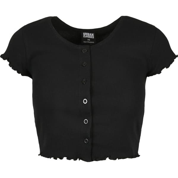 T-shirt dam - Urban Classics - Cropped - Svart - Korta ärmar - Rundhalsad