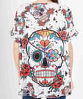Miniatyrbilde 3 av 6: V-neck top "Roses & Skulls" - one size 44-46
