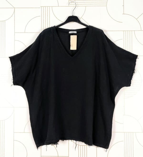 Oversized t-shirt med fransiga kanter - flera färger - one size 44-52