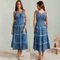 Miniatyrbillede 1 af 3: Agélii Fashion - Denim dress - one size 38-44