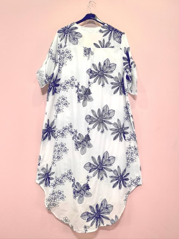 Agélii Fashion - Long embroidered shirt dress - one size 40-48