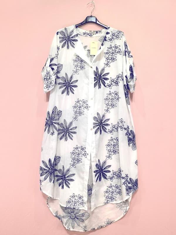 Agélii Fashion - Long embroidered shirt dress - one size 40-48