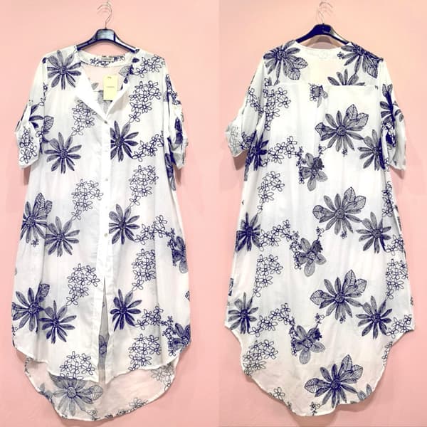 Agélii Fashion - Long embroidered shirt dress - one size 40-48