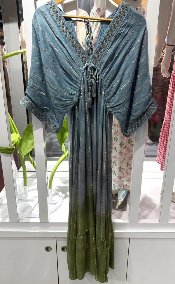 Colorful dress with gilded border - several colors - one size 36-42