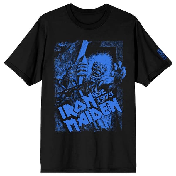 Iron Maiden Est 1975 No Prayer Grave Blue T Shirt Black L