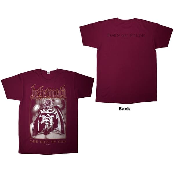 Behemoth Unisex T-Shirt: The Shit Ov God Cover (Red) (Back Print) (X-Large)