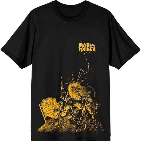 Iron Maiden Unisex T-Shirt: Est.1975 Life After Death Lightning (Black) (X-Large)