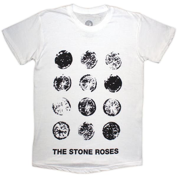 The Stone Roses Unisex T-Shirt: Lemons Grid (White) (X-Large)