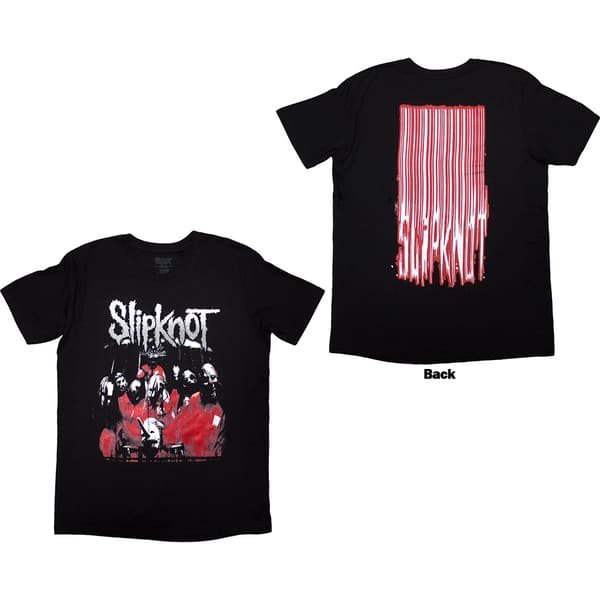 Slipknot Unisex T-Shirt: Stretched Barcode (Black) (Back Print) (Small)