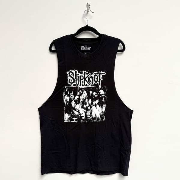 Slipknot Unisex Vest T-Shirt: Album Splatter (Black) (Back Print) (X-Large)