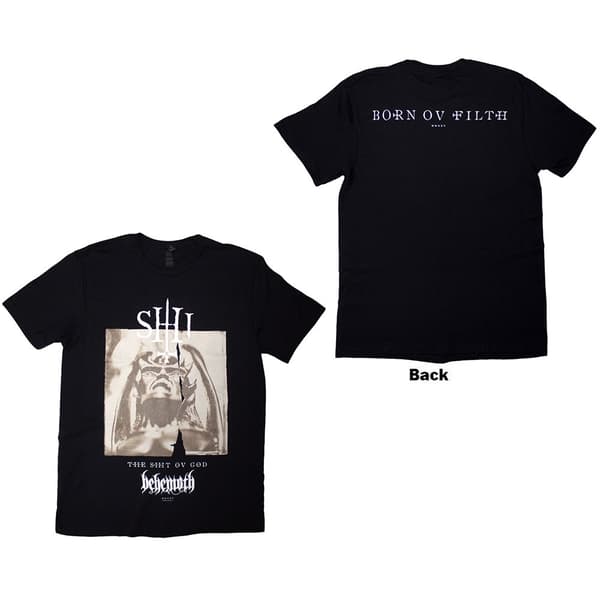 Behemoth Unisex T-Shirt: The Shit Ov God Parchment (Black) (Back Print) (Small)