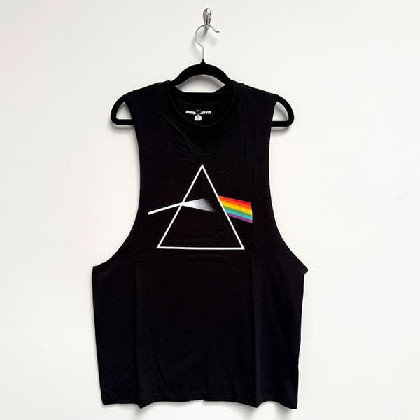 Pink Floyd Unisex Vest T-Shirt: Dark Side of the Moon Album (Black) (Large)