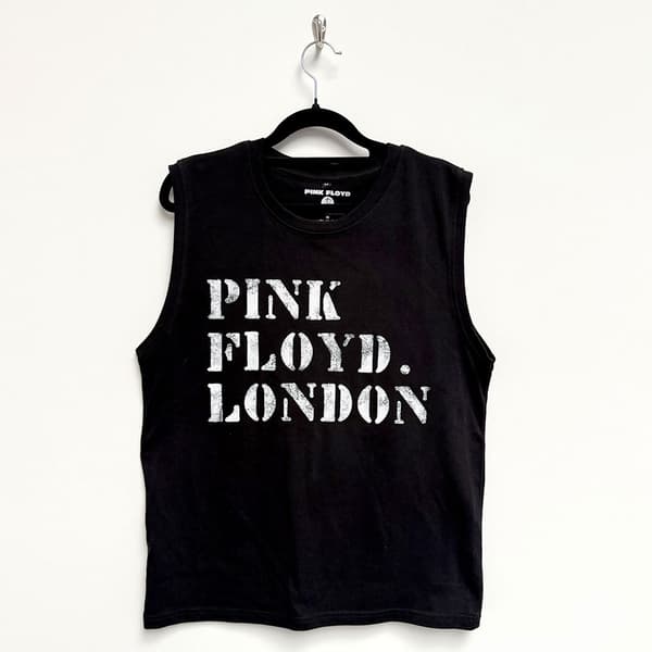 Pink Floyd Unisex Tank T-Shirt: Stencil Logo (Black) (Large)