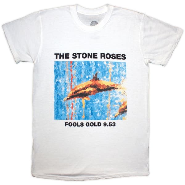 The Stone Roses Unisex T-Shirt: Fools Gold (White) (Small)