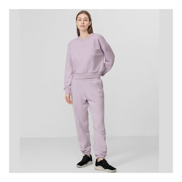 Sweatshirt 4F BLD023 Rosa - Dam - Långa ärmar - Huvkrage