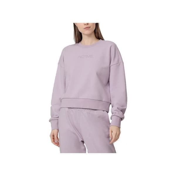 Sweatshirt 4F BLD023 Rosa - Dam - Långa ärmar - Huvkrage