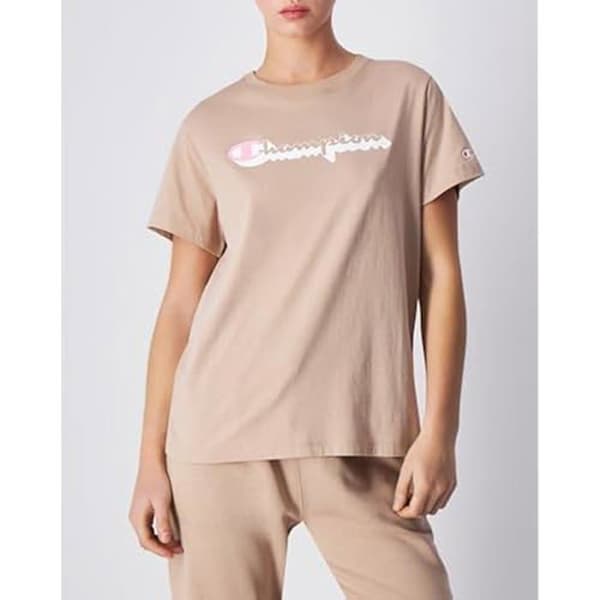 T-shirt Dam - CHAMPION - Legacy Graphic - Brun - Bomull - Korta Ärmar