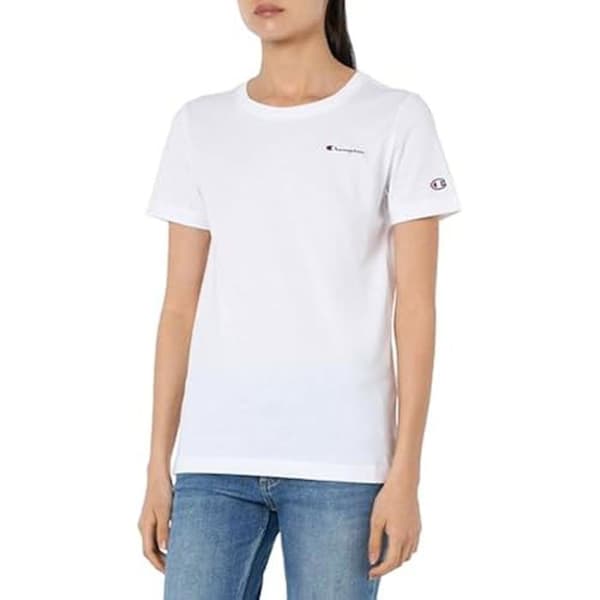 T-shirt - CHAMPION - Legacy Icons - Logo S/S - Dam - Vit - Vanlig
