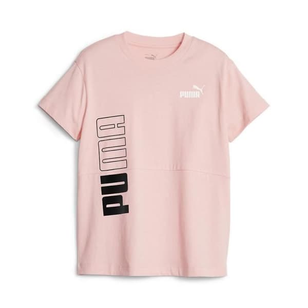 PUMA Power Colourlock T-shirt G-shirt för flickor, Peach Smoothie