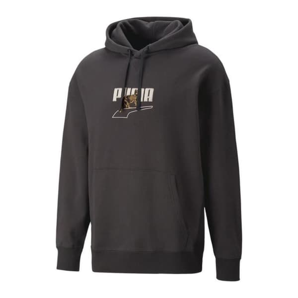 Huvtröja - PUMA - Downtown - Svart - Långa ärmar - Broderad logotyp