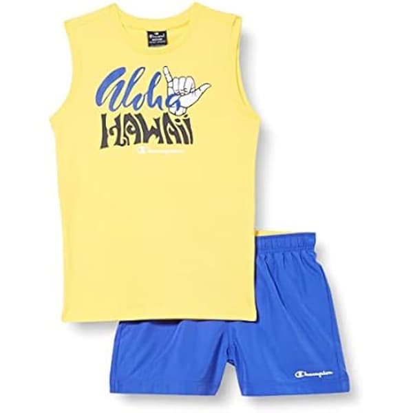 Boy's Champion Legacy Back to The Beach Graphic S/L T-shirt & Beachshorts
