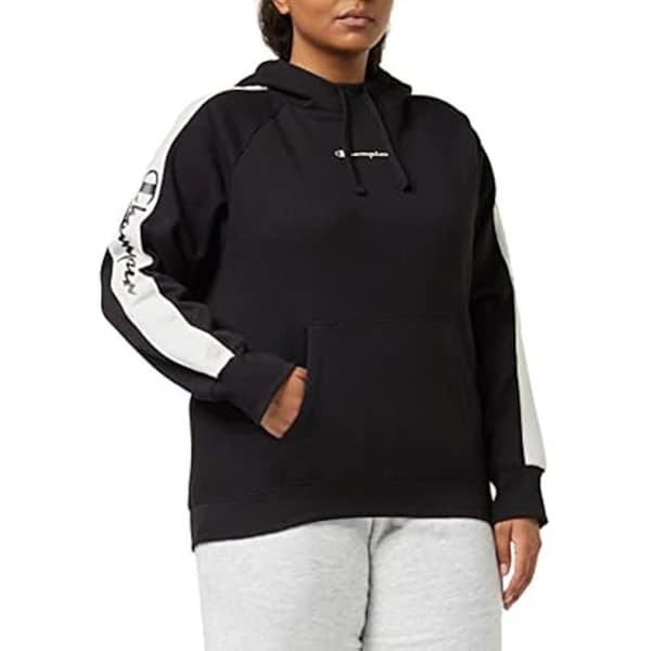 Sweatshirt - CHAMPION - Polyfleece - Svart - Dam - Långa ärmar - Huva