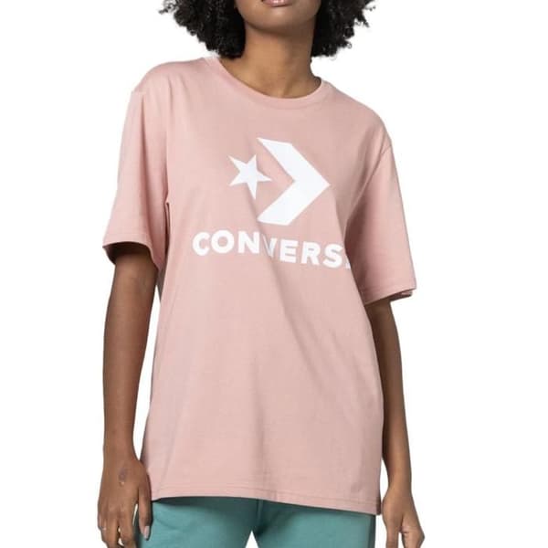 T-SHIRT - CONVERSE - 10025458 - KVINNA - ROSA - COTTON 100%