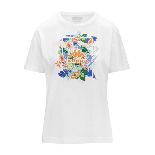T-shirt Dam - KAPPA - Logo Frienda - Kortärmad - 100% bomull - Vit