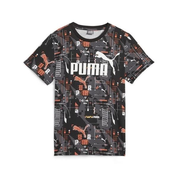T-shirt - PUMA - Ess+ Futureverse AOP - Svart - 100 % bomull - Korta ärmar