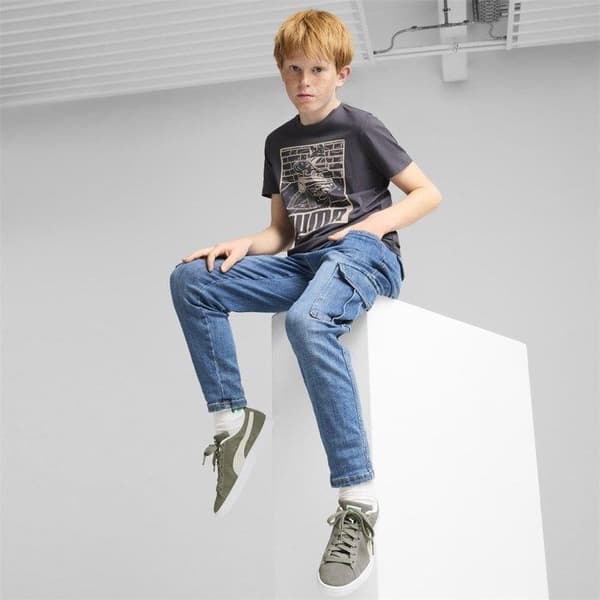 T-shirt - Puma - Ess+ Mid 90s Graphic Tee - Grå - 100% bomull - Korta ärmar