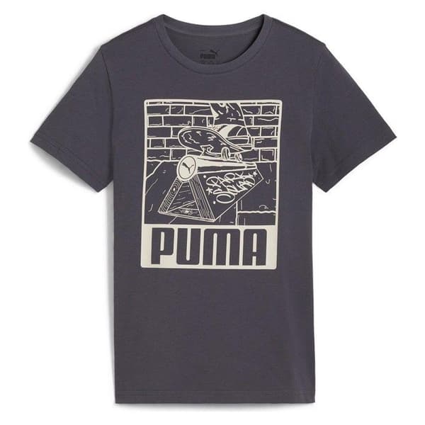 T-shirt - Puma - Ess+ Mid 90s Graphic Tee - Grå - 100% bomull - Korta ärmar