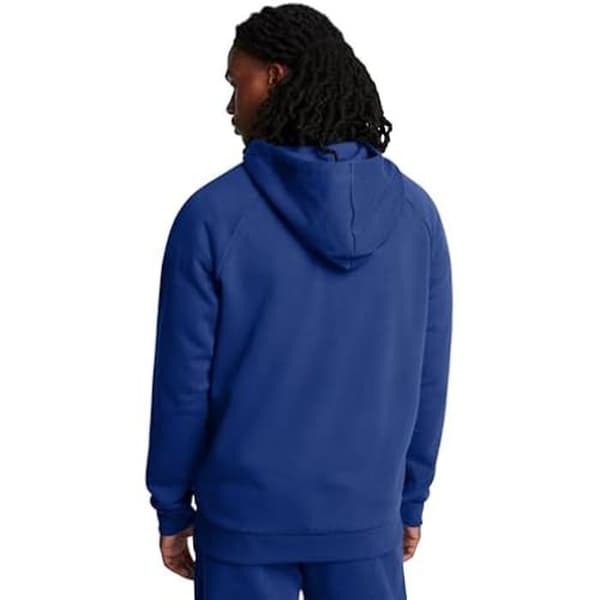 Huvtröja - UNDER ARMOUR - UA Rival Fleece - Grå - Tech Blue - Herr