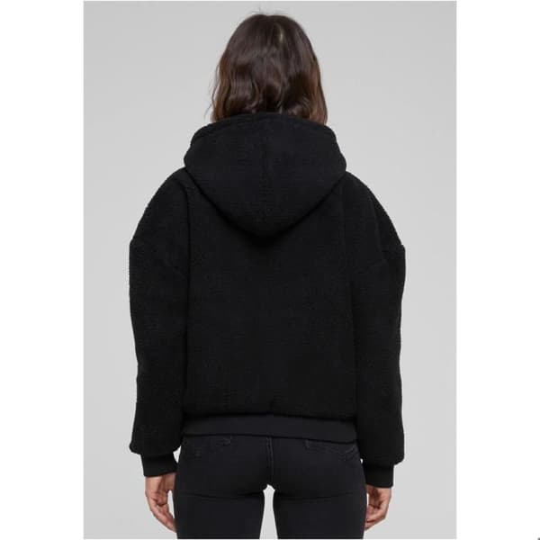 Zip hoodie - Urban Classics - Oversize Sherpa - Svart - Kvinna - Långa ärmar