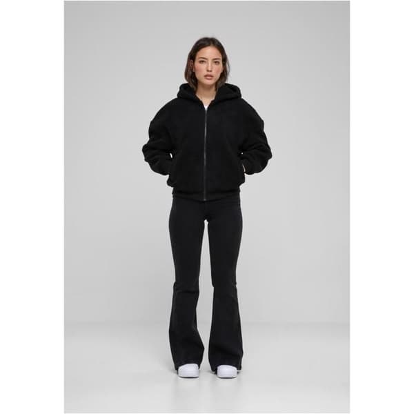 Zip hoodie - Urban Classics - Oversize Sherpa - Svart - Kvinna - Långa ärmar