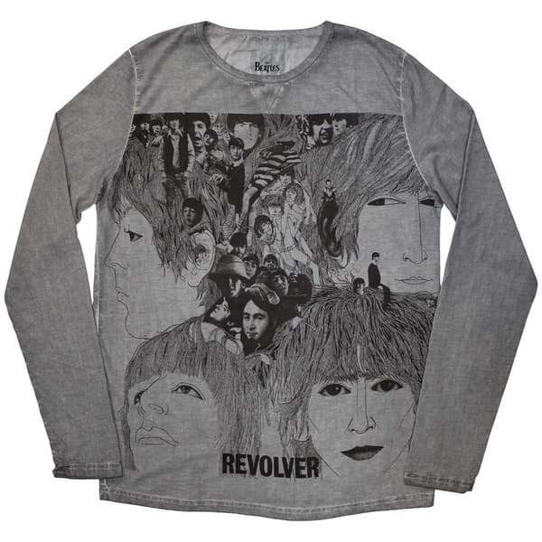The Beatles Unisex Sweatshirt: Revolver Stone Wash (Grey) (Small)