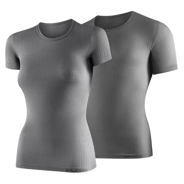 Kortärmad termoaktiv T-shirt Brubeck Base Layer UNISEX Olika Storlekar och Färger Grå L