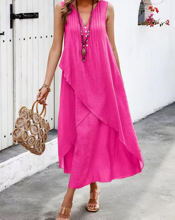 Boho chic dress in many lovely colors - one size 38-46