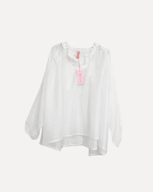 Beach Fiesta Glow Blouse, White  - Reunion Home