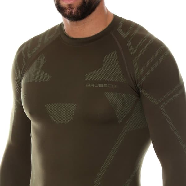 Långärmad T-shirt för män Brubeck RANGER PROTECT Termosweatshirt för skogen Khaki Olika Storlekar