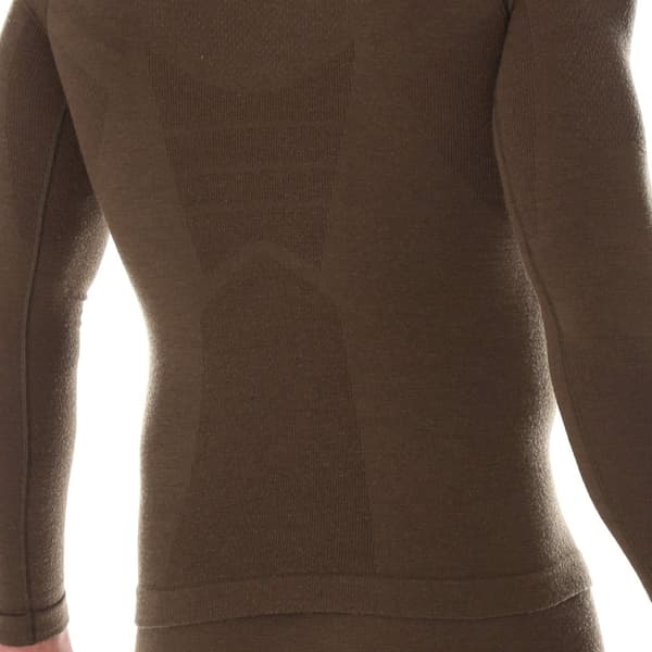 Sweatshirt för herrar Brubeck RANGER WOOL Termounderkläder Merinoull för skogen Khaki, Olika Storlekar
