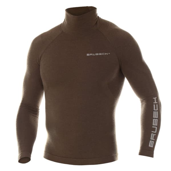 Sweatshirt för herrar Brubeck RANGER WOOL Termounderkläder Merinoull för skogen Khaki, Olika Storlekar